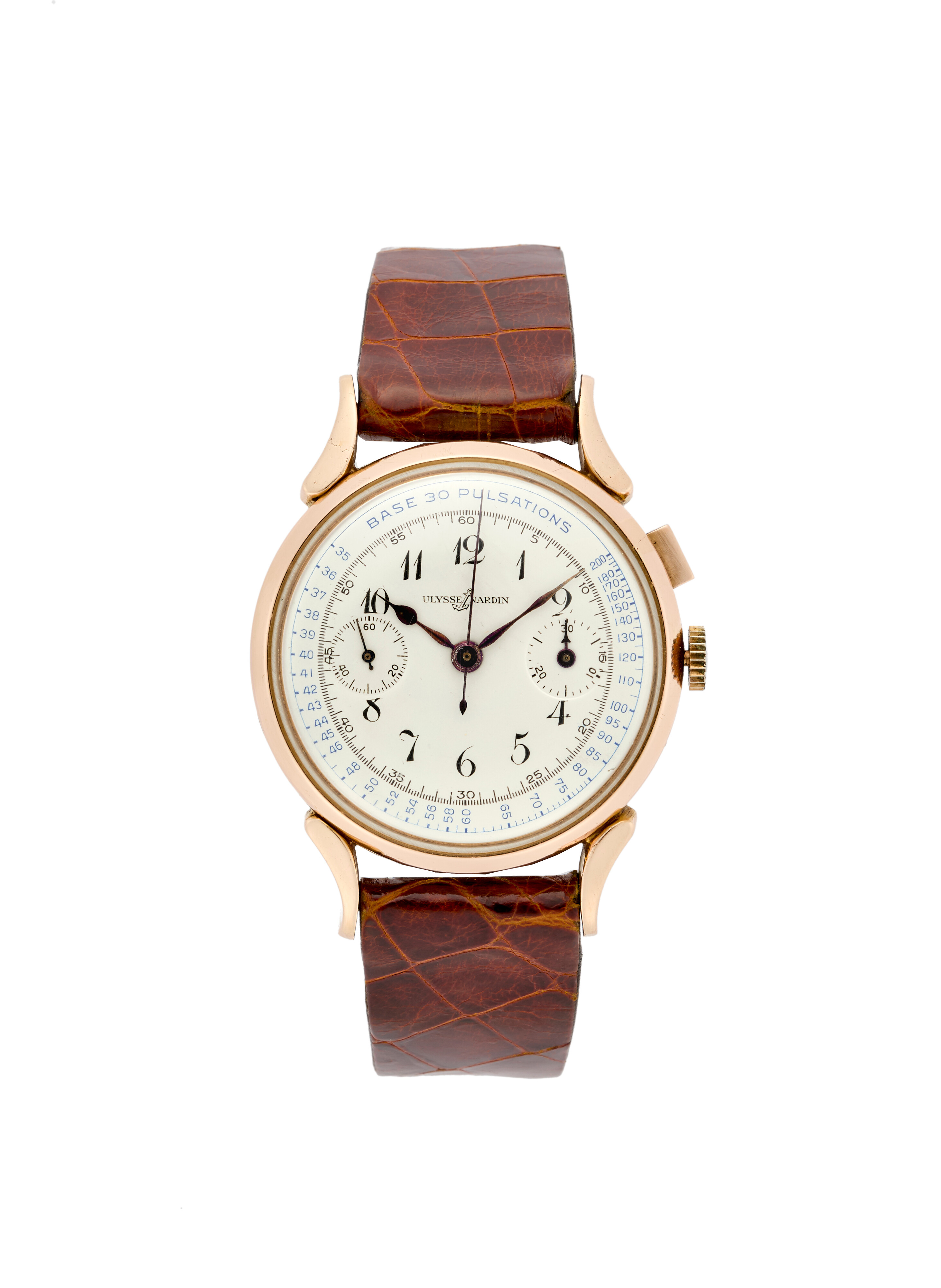 Ulysse Nardin Chronograph 4355 J Yellow gold Silver 1980 Italy