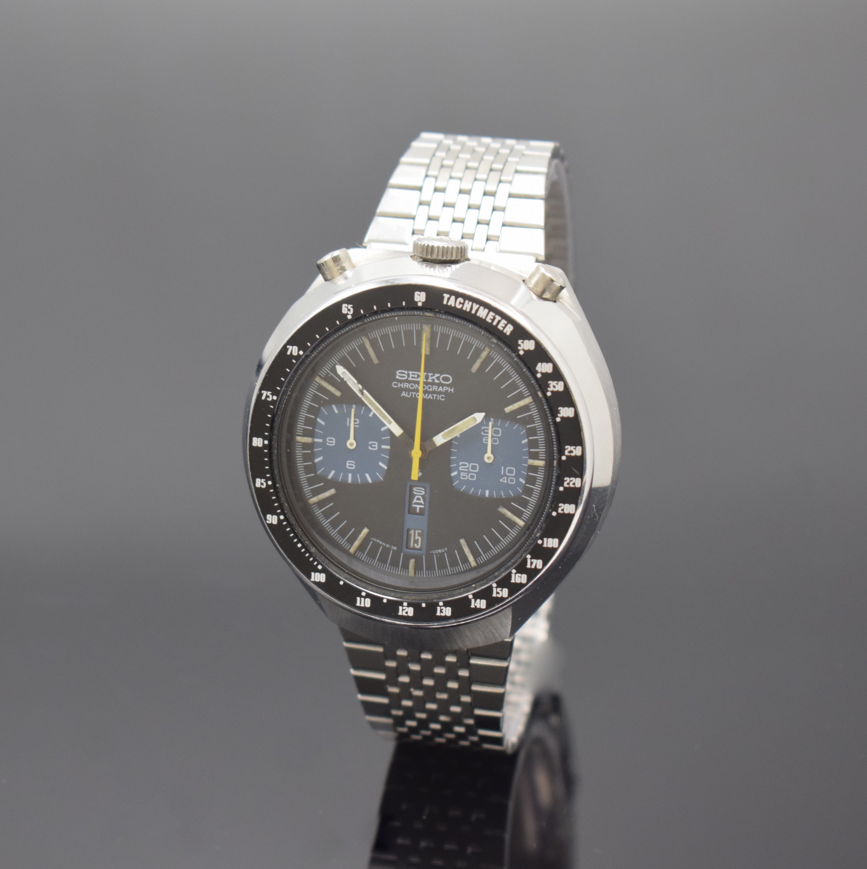 Seiko Chronograph 6138-8030 Stainless steel Black 1976