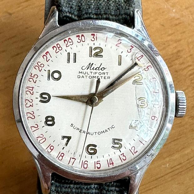 Mido Multifort 8681 Stainless steel White 1940 Dealer EveryWatch