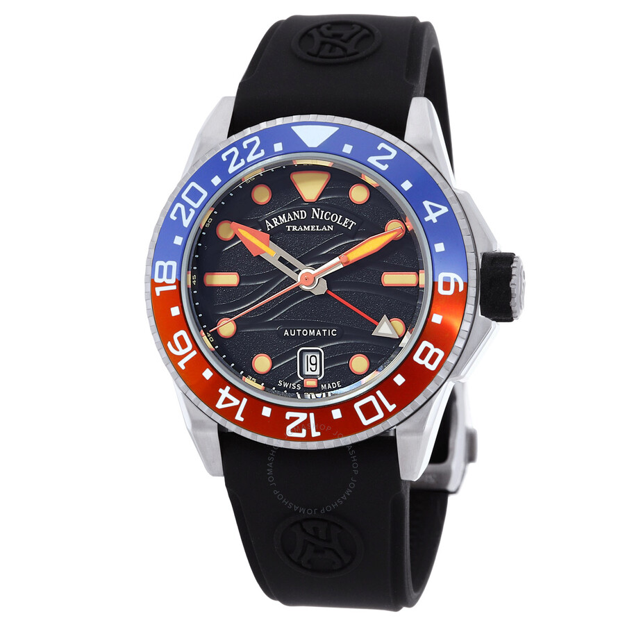 Armand Nicolet JSH GMT Automatic Black Dial Mens Watch A487RGN-NO