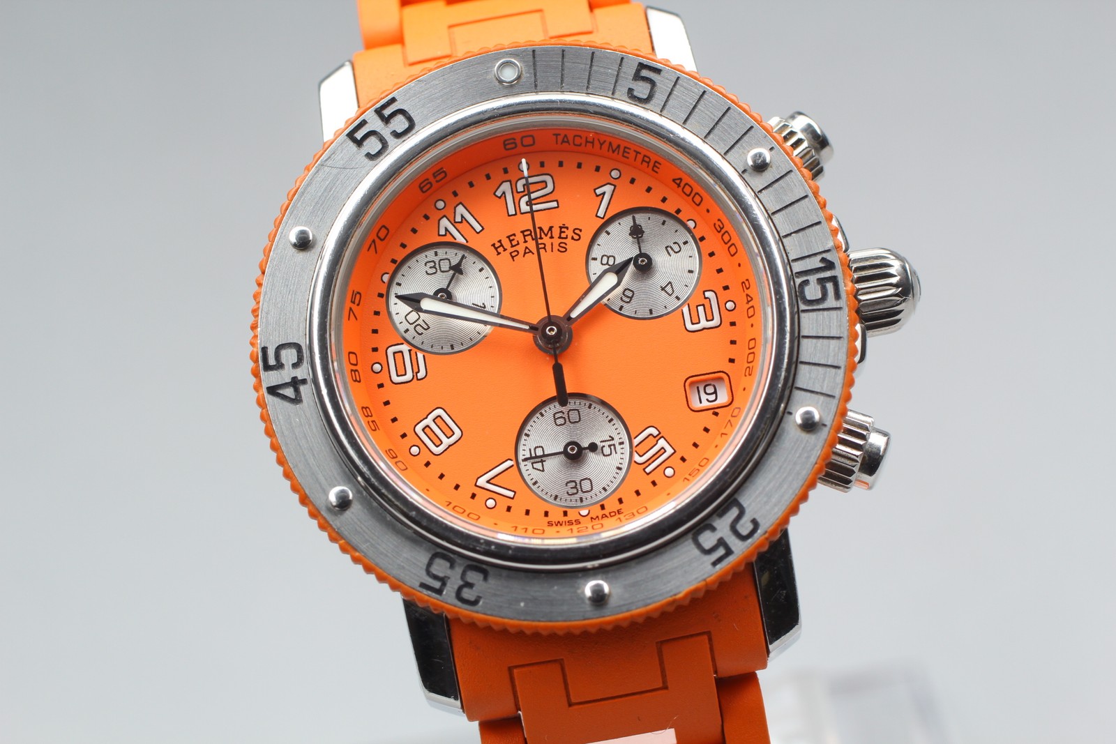 Hermès Clipper CL2.316 Stainless steel Orange 2000 United States