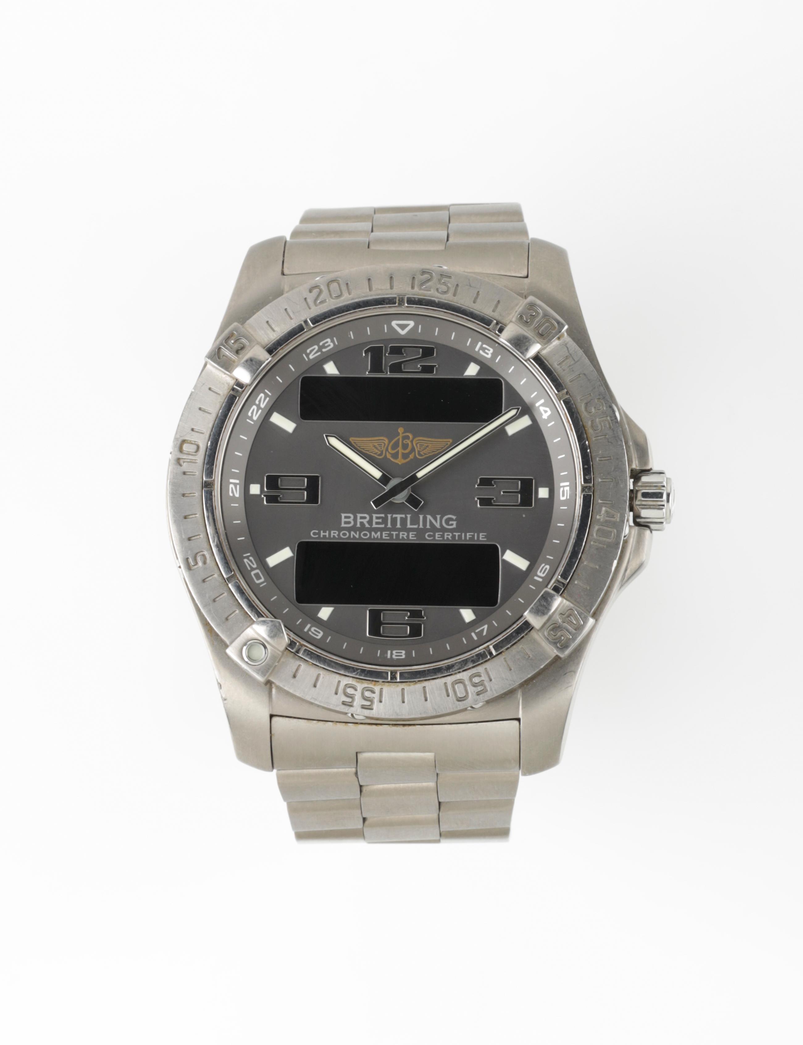 BREITLING aerospace avantage グレー Breitling Aerospace Titanium Chronometer Gray Dial E75362