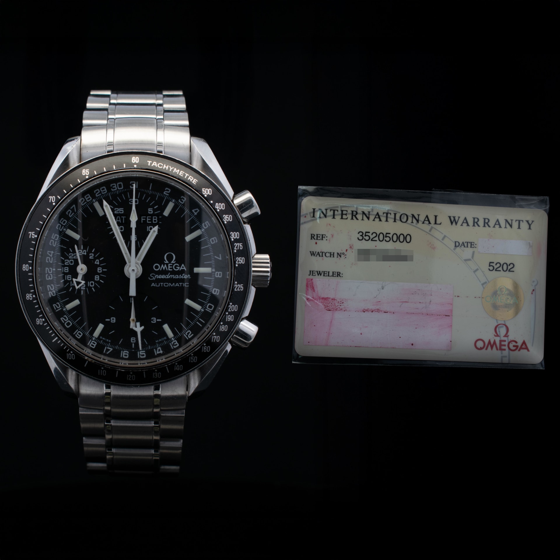 Omega Speedmaster Stainless steel Black 1995 Dealer