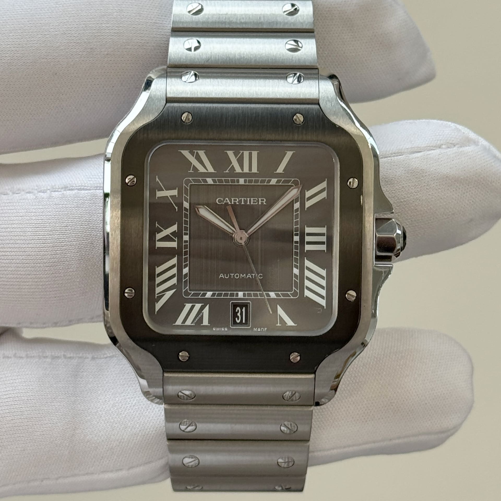 【極美品】10D220/カルティエ/カフス/パシャ/シルバー/黒/Ag925 極美品】10D220/カルティエ/カフス/パシャ/シルバー/黒/Ag925