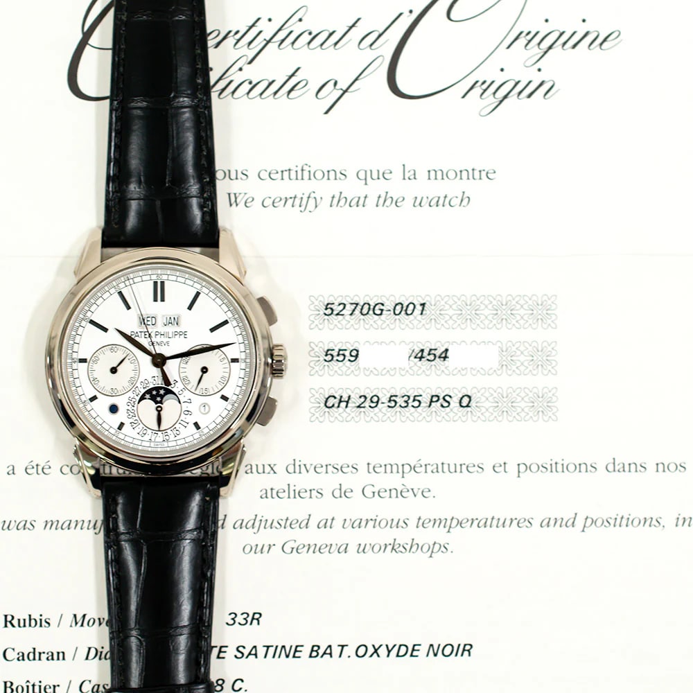 Patek Philippe Perpetual Calendar Chronograph 5270G-001 White gold ...