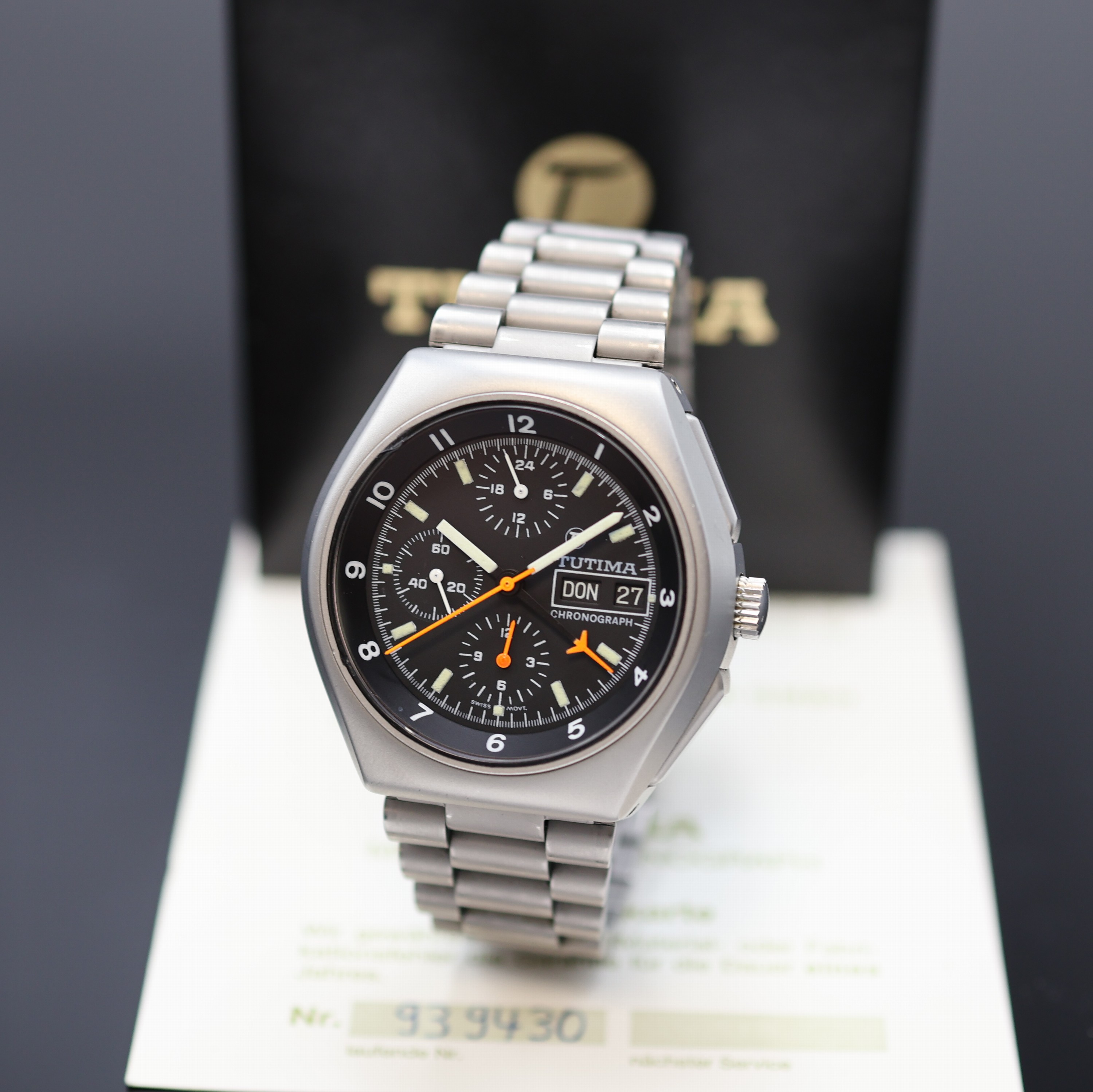 Tutima Grand Flieger Airport 6107-03 Stainless steel Green Germany