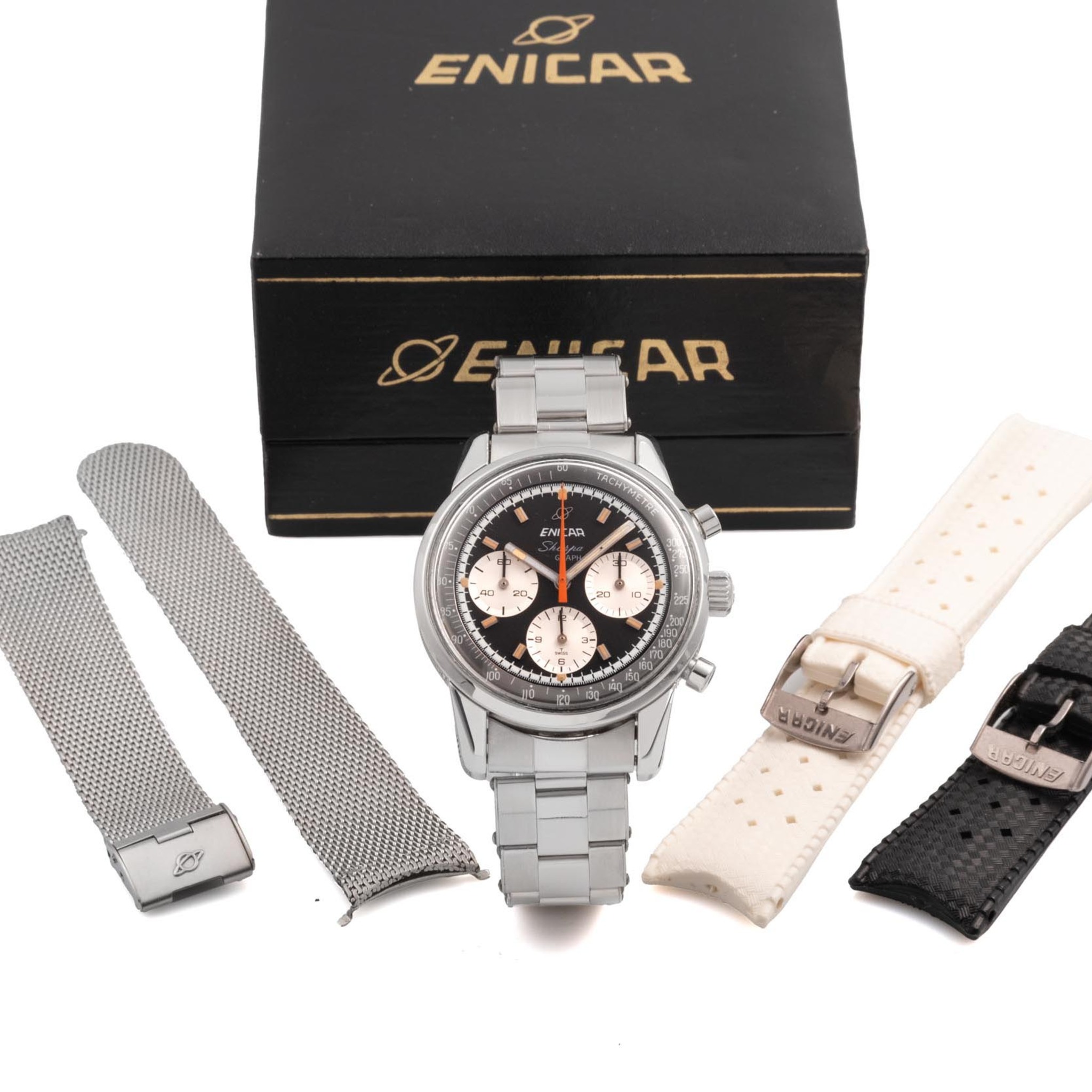 Enicar Sherpa Graph 1308 BaNCH Stainless steel White and Gray 1962