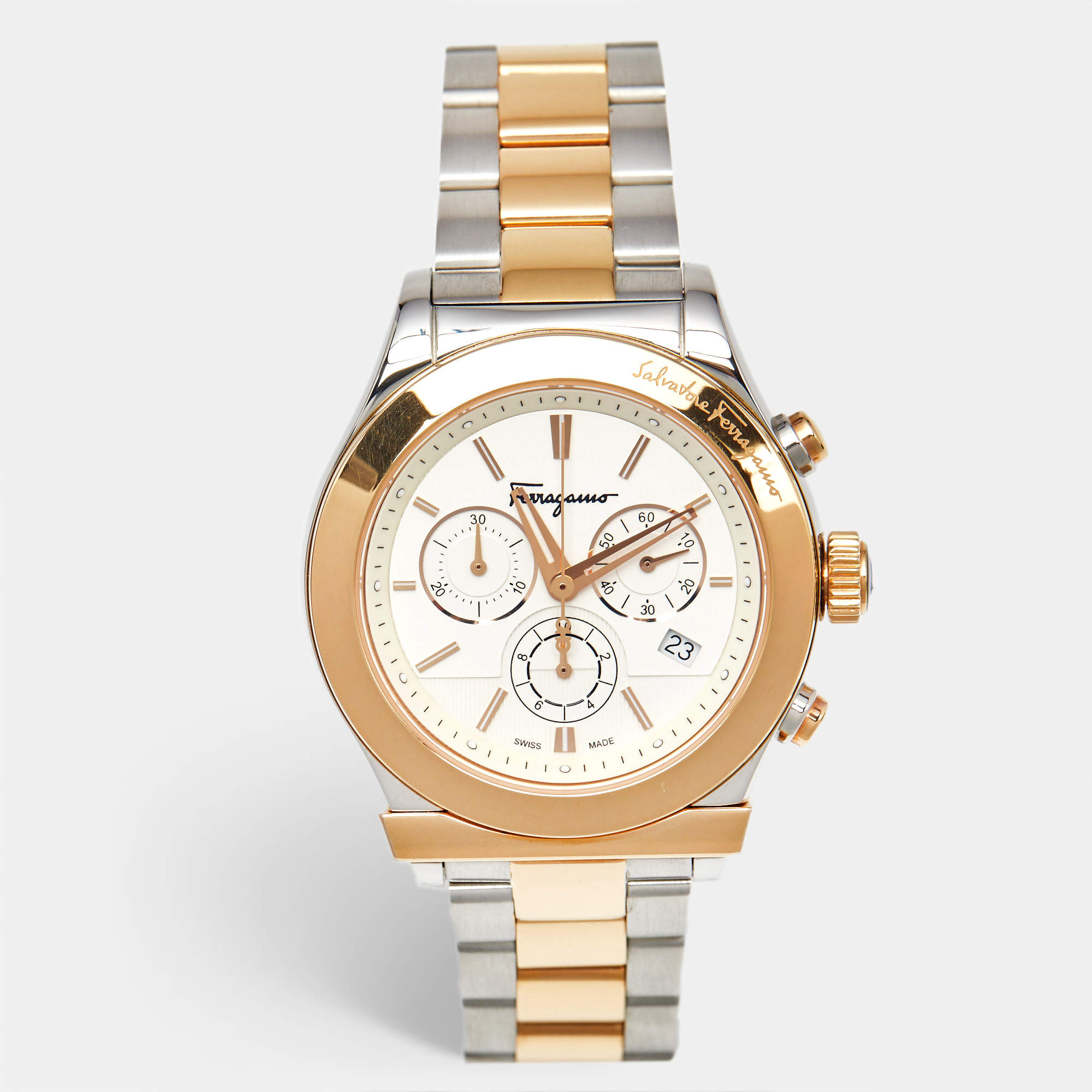 Salvatore Ferragamo 1898 Series F78LCQ9501 Stainless steel White