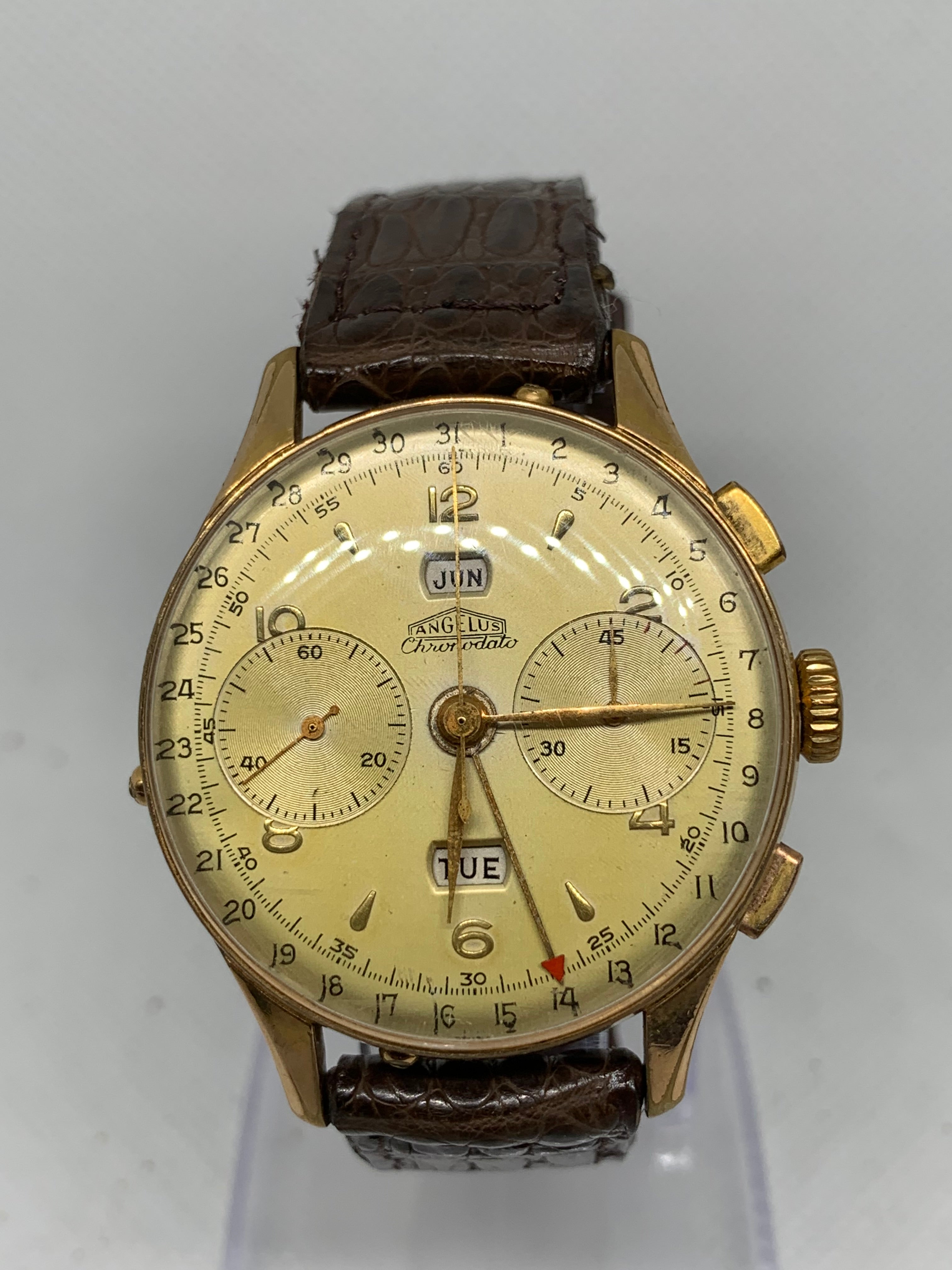 Angelus Chronodato Yellow gold and Stainless steel Silver 1945