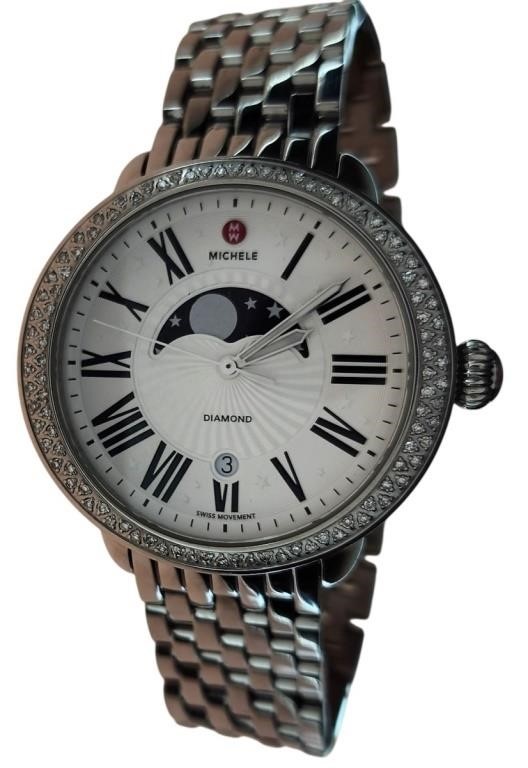 Michele Caber Atlas Diamond Bezel MWW16A000048 Stainless 