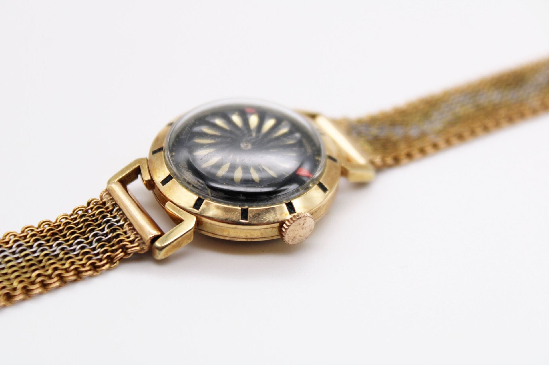 Vintage Ernest Borel Cocktail Watch in 18k Yellow Gold Plated Stainless 1970 Cocktail Time Vintage Borel Kaleidoscope And check out the  main image 4