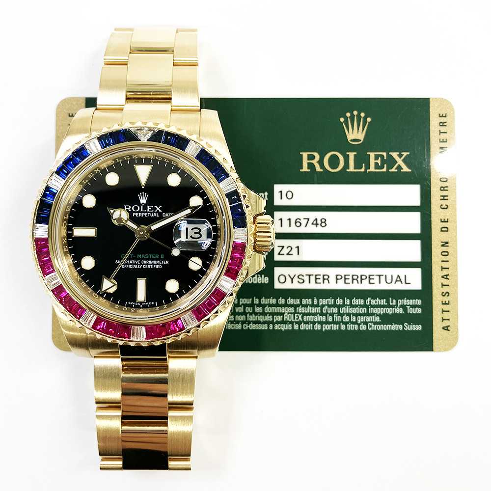Rolex GMT-Master II 116748 SARU Yellow gold Black 2012 United
