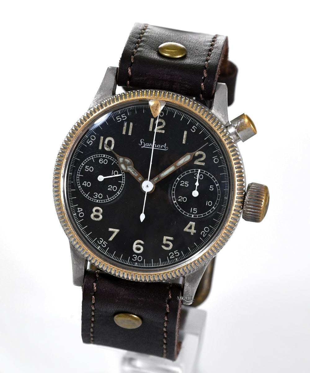 Hanhart Monopusher - Chronograph WW2 Pilots Watch FM17493 Nickel