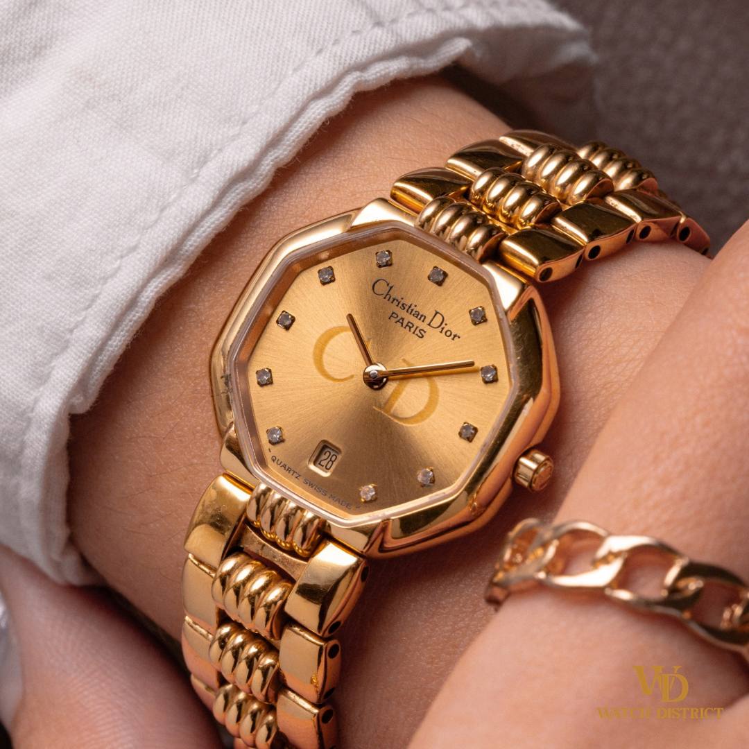 Dior Octagon Gold-Plated 48.153 Yellow gold Champagne 1990 