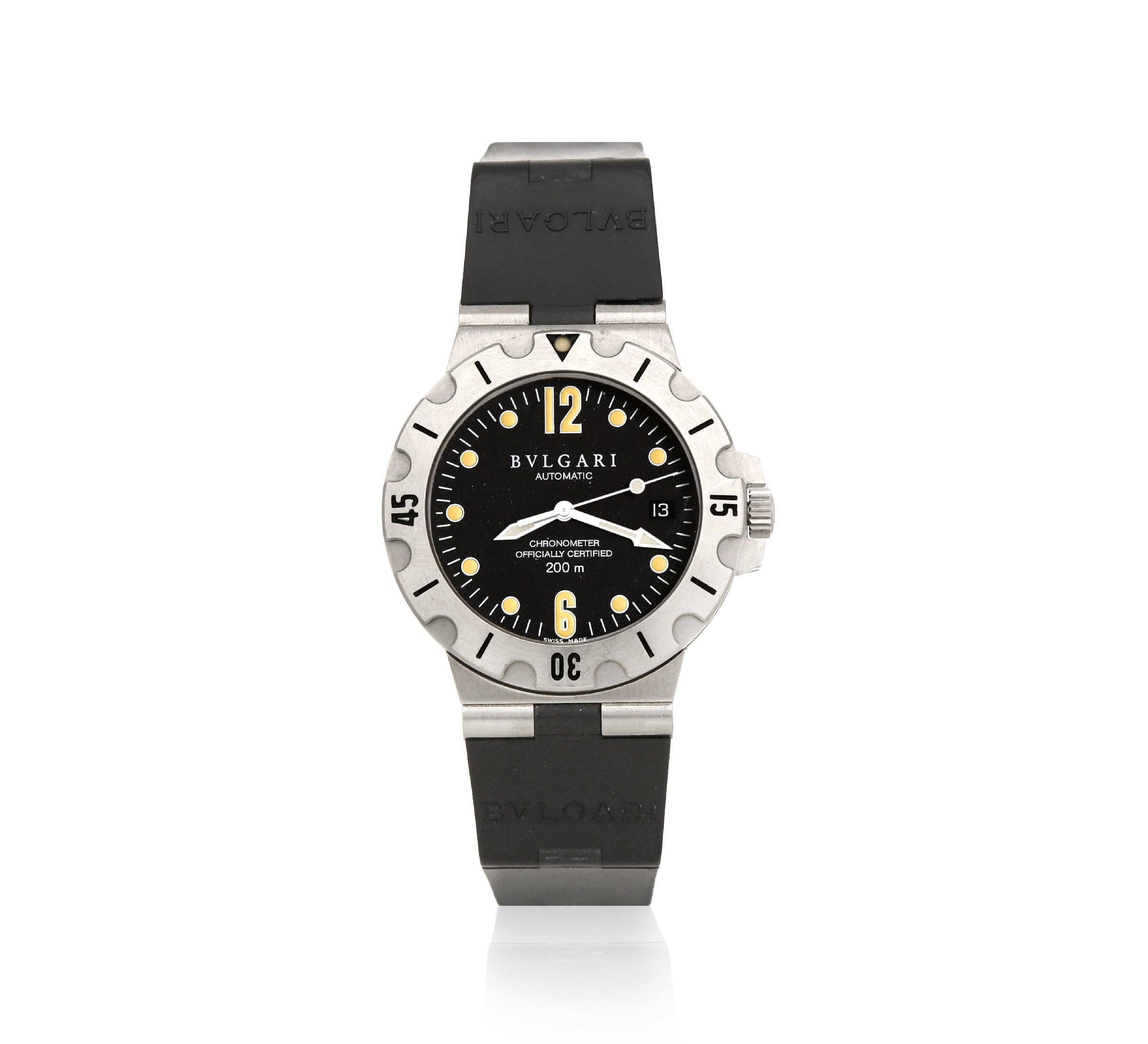 BVLGARI Diagono Scuba SD 38 S Stainless steel Black Switzerland