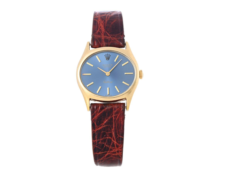 Rolex Cellini 3802 18k gold Blue 1976 Sweden | Ladie's Watch