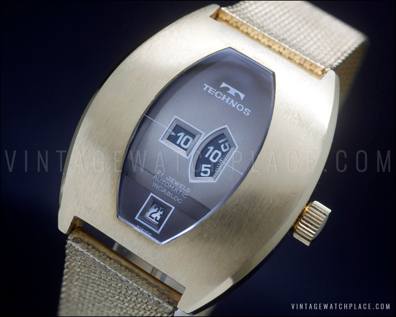 Technos Tenor Dorly Stainless steel and Gold-plated Brown 1970