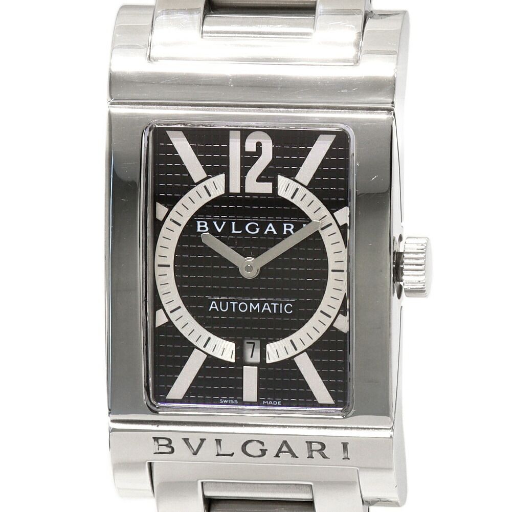 BVLGARI Rettangolo RT45S Stainless steel Black Japan | Dealer