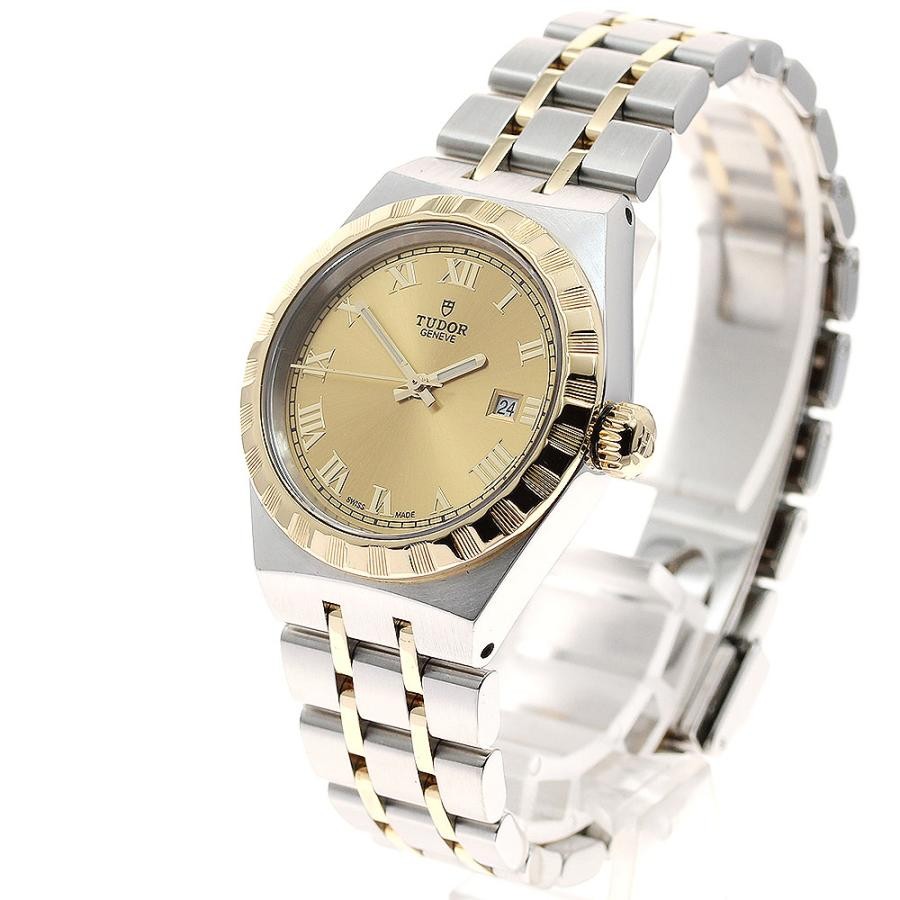 鳥龍 Tudor Royal 28303 Yellow gold and Stainless steel Golden Japan