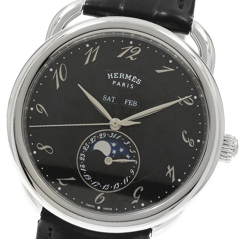 Hermès Grand Lune Maxim Arceau AR8.810 Stainless steel Black