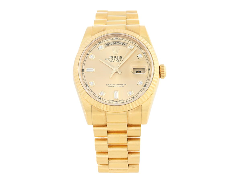 Rolex Day-Date 118238 Yellow gold Green Japan | Dealer | EveryWatch