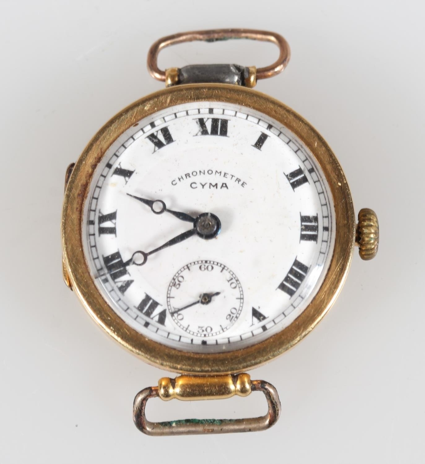 Cyma 14k yellow gold 1920 Germany | Clocks part 1 | Lot 12-03009