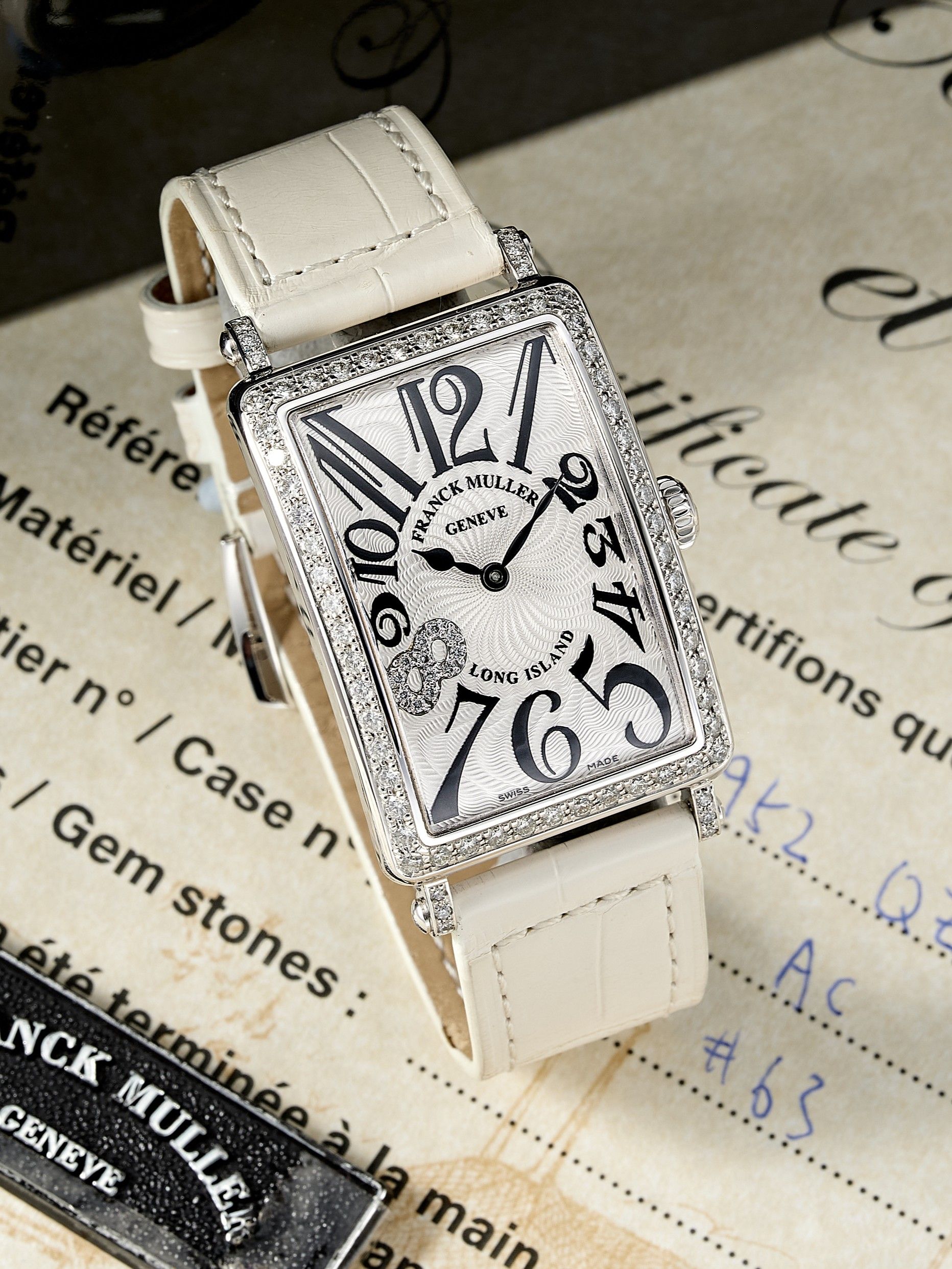 Franck Muller Long Island 952 QZ D CD 1R White gold Silver United