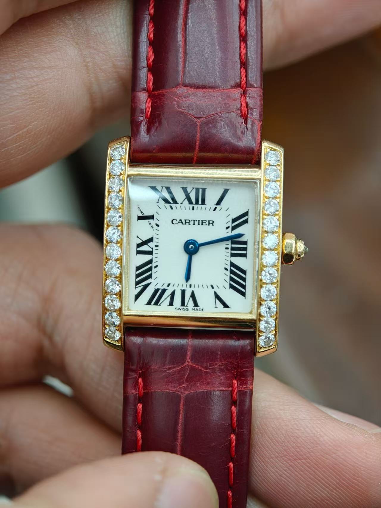 Cartier Tank Française 2465 Stainless steel White 2004 United 