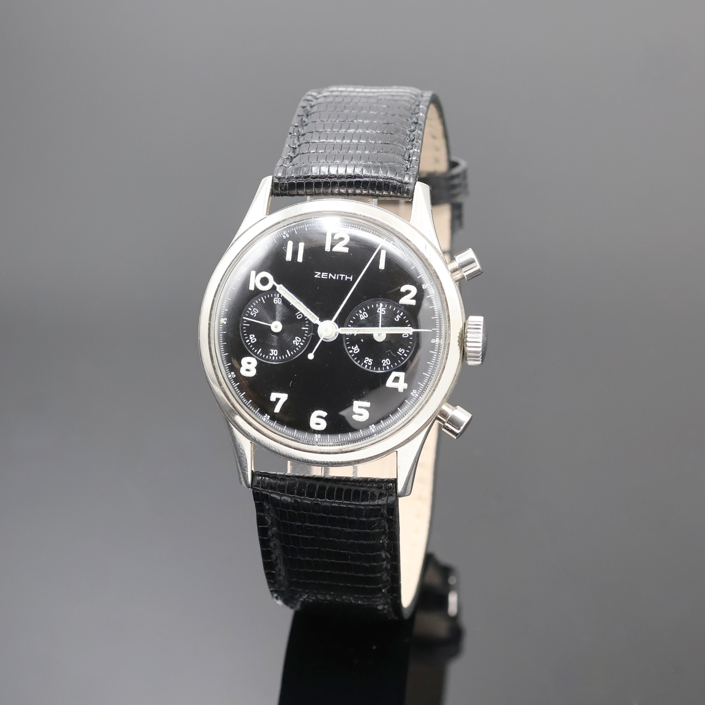 Zenith S.58 Stainless steel Black 1964 Switzerland | Dealer