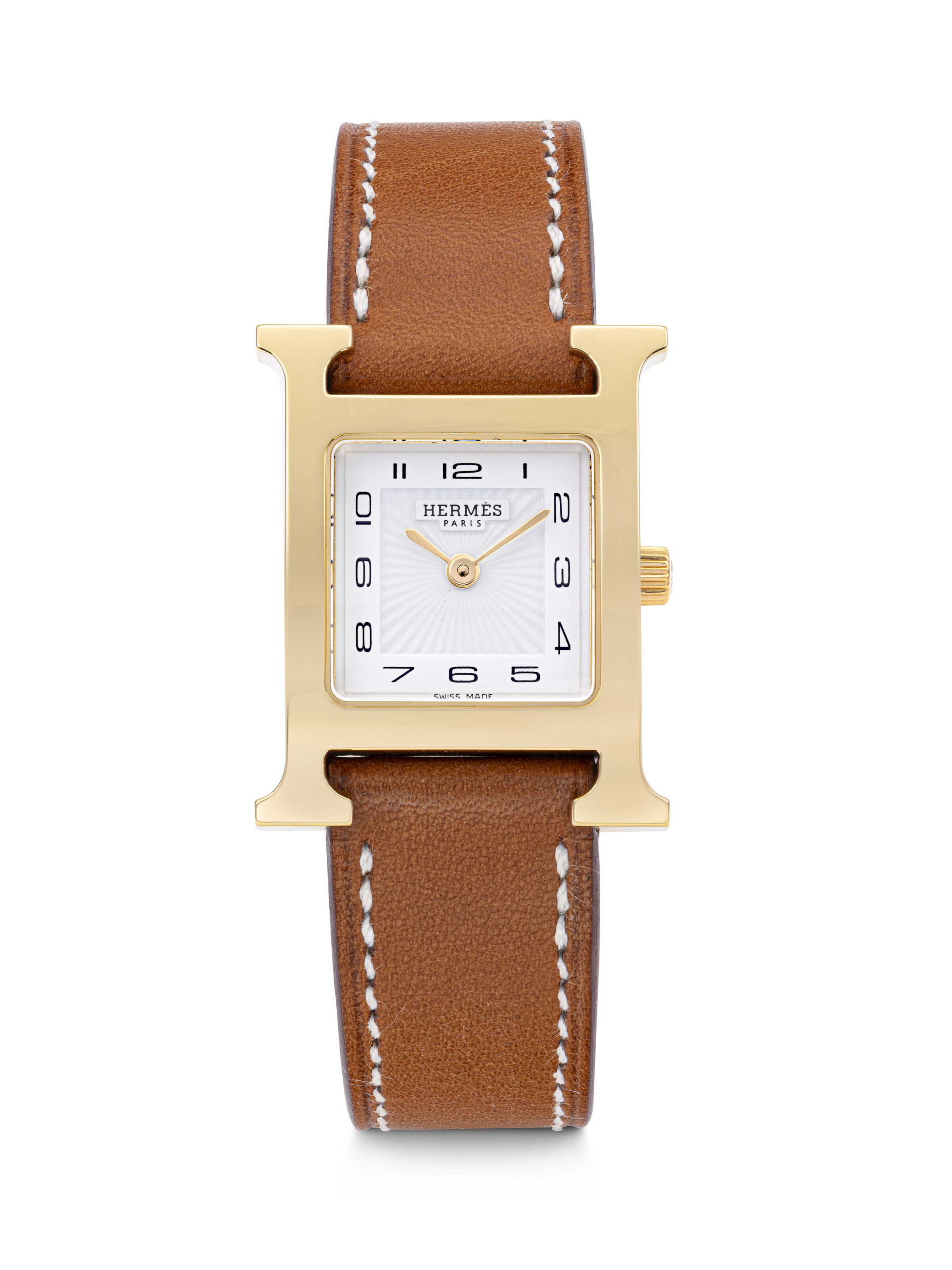 Hermès H-Hour HH1.201 Cream Dial HERMÈS HEURE HH1.201 Quartz 25mm Steel 0.91TCW DIAMOND Watch  main image 2