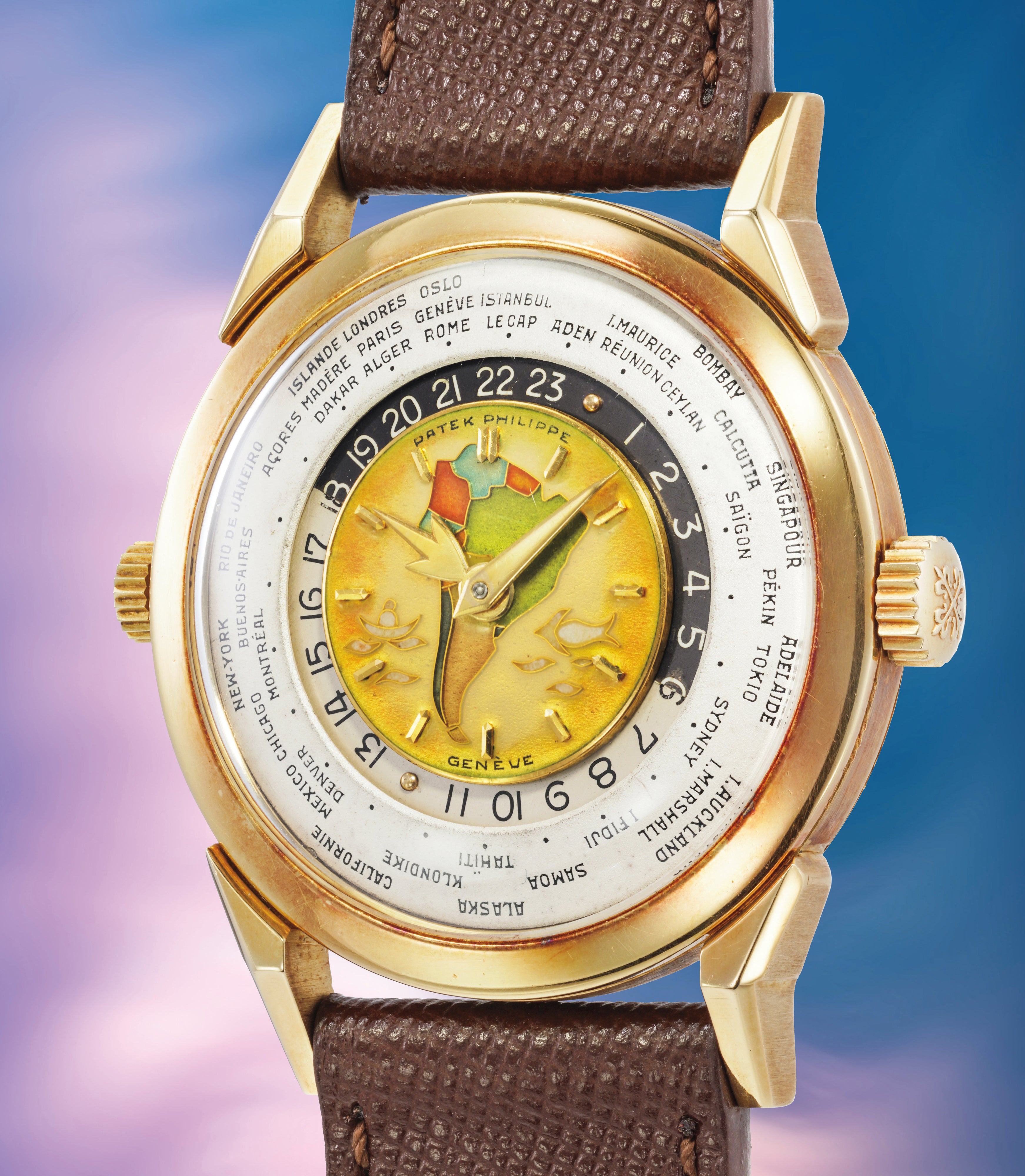 Patek Philippe World Time 2523 18k yellow gold Multi-colored 1953