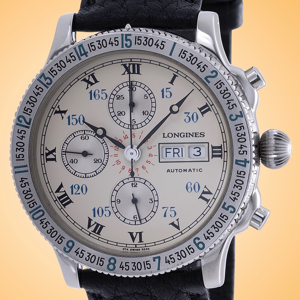 Longines Lindbergh Hour Angle 674-5232 Stainless steel Champagne