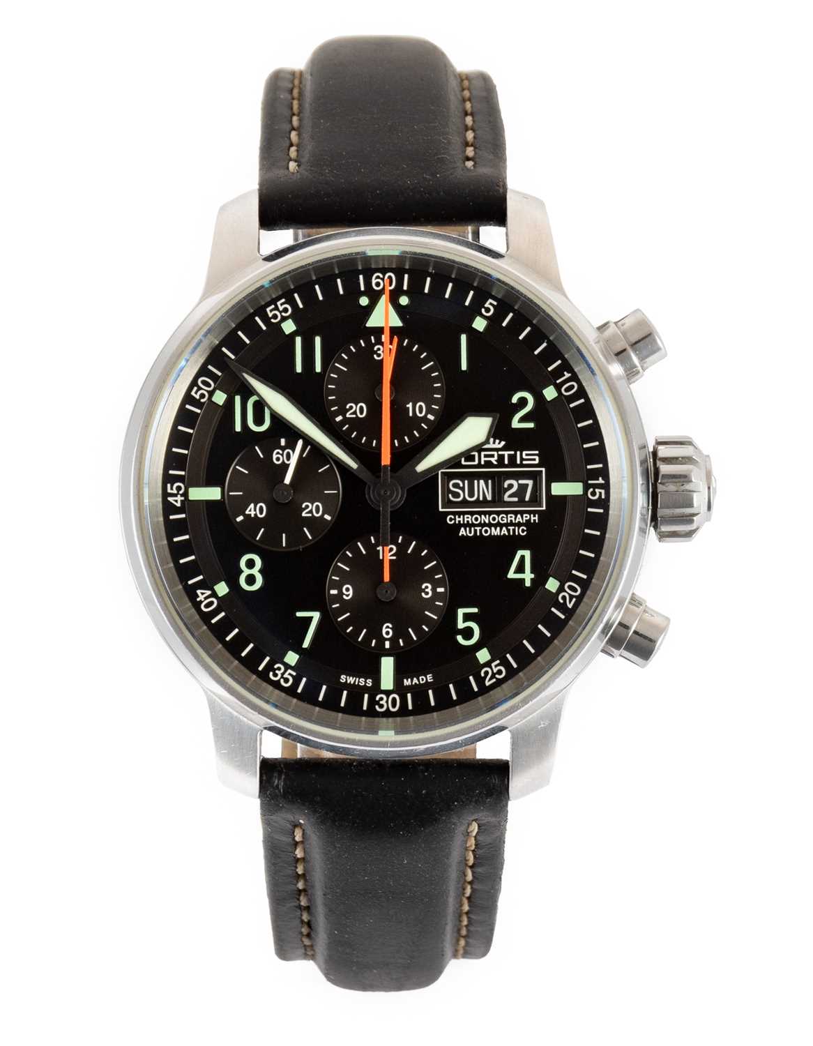 Fortis Flieger 595.10.46.1 Stainless steel Black Japan | Dealer