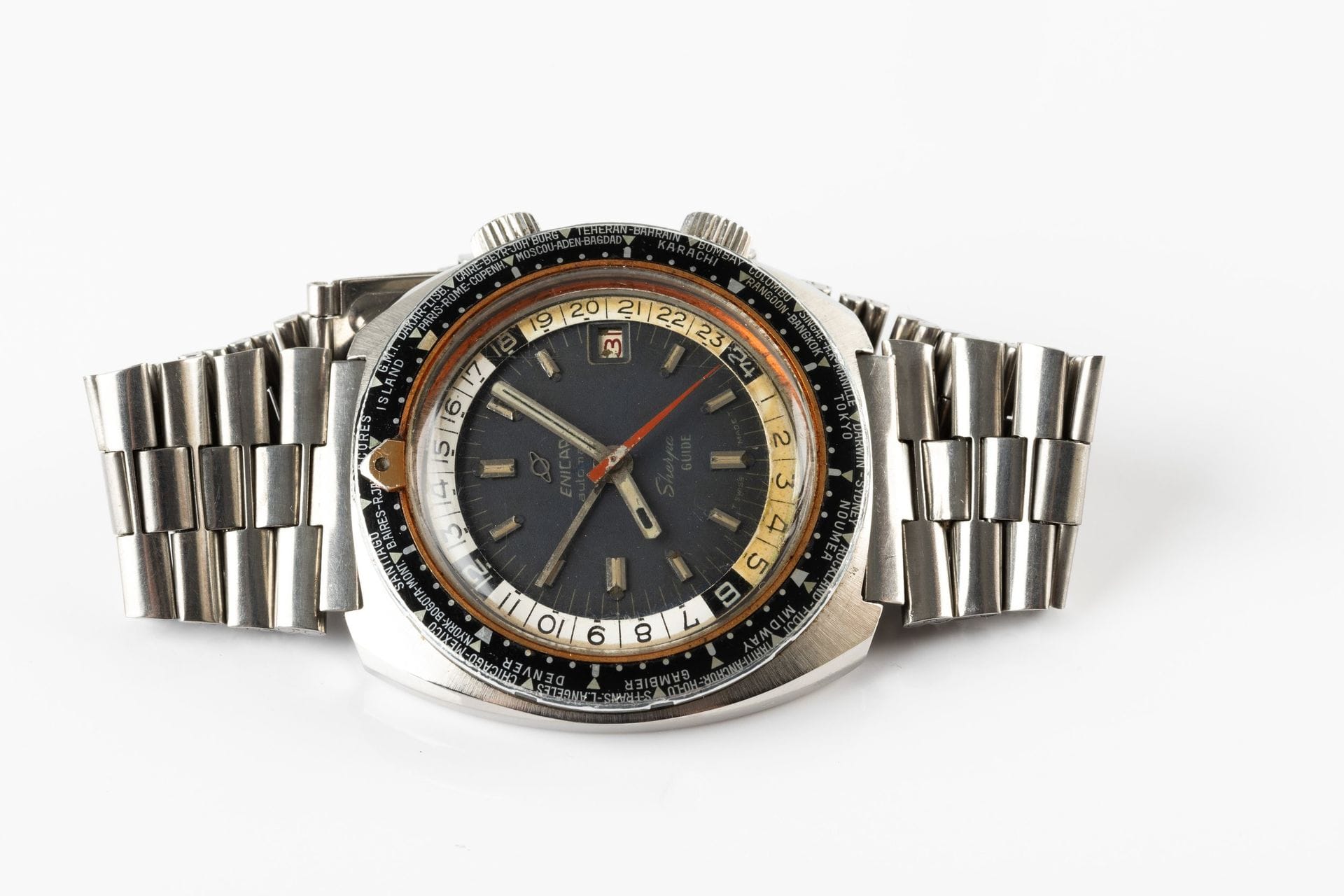 Enicar Sherpa 167-10-01 Stainless steel Brown 1970 Portugal