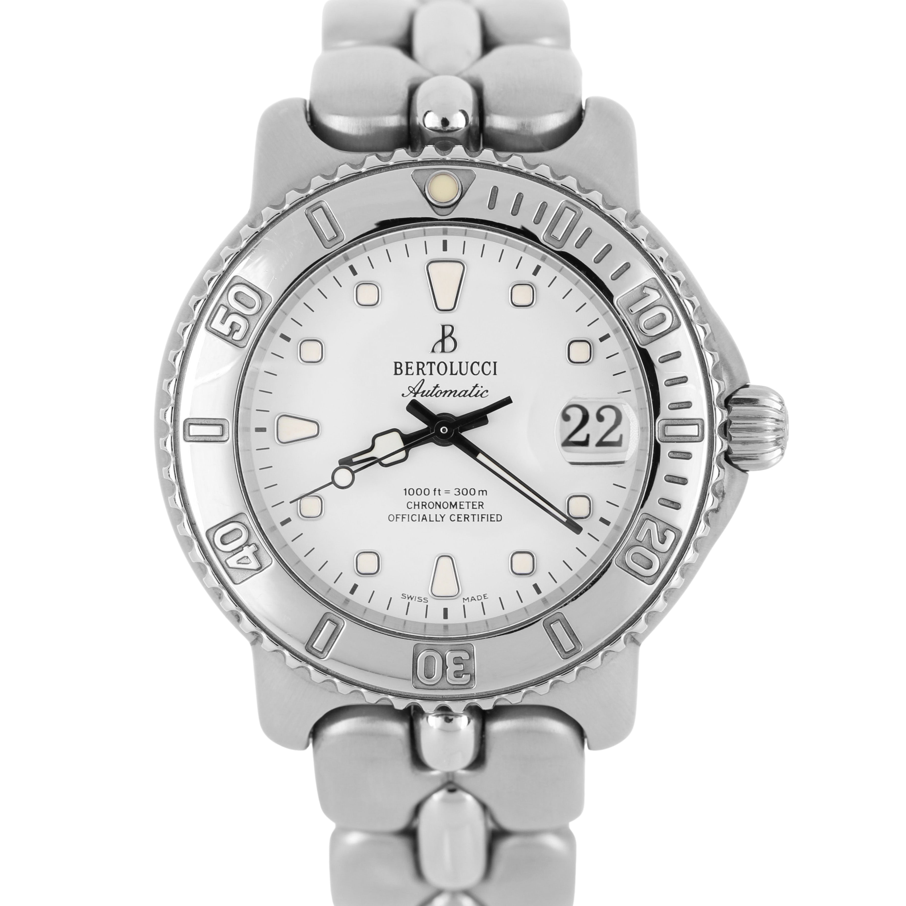Bertolucci Two-Tone Roman Dial Watch 20183 Stainless steel White