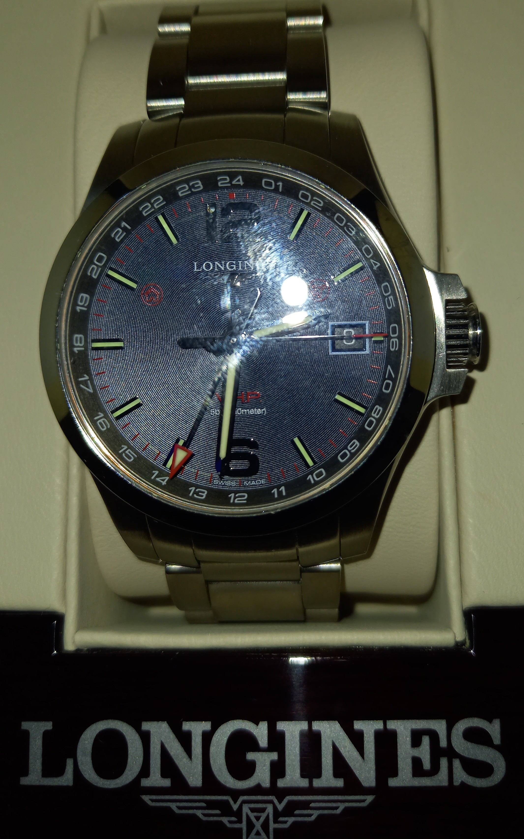 572 ロンジン　L3.617.4 オポジション　デイト　ラウンド　腕時計 Longines Oposition L3.617.4 Stainless steel Black | Dealer