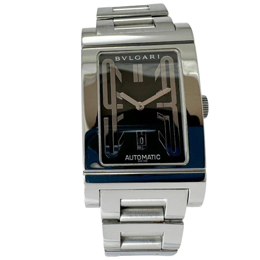 BVLGARI Rettangolo RT45S Stainless steel Black Japan | Dealer