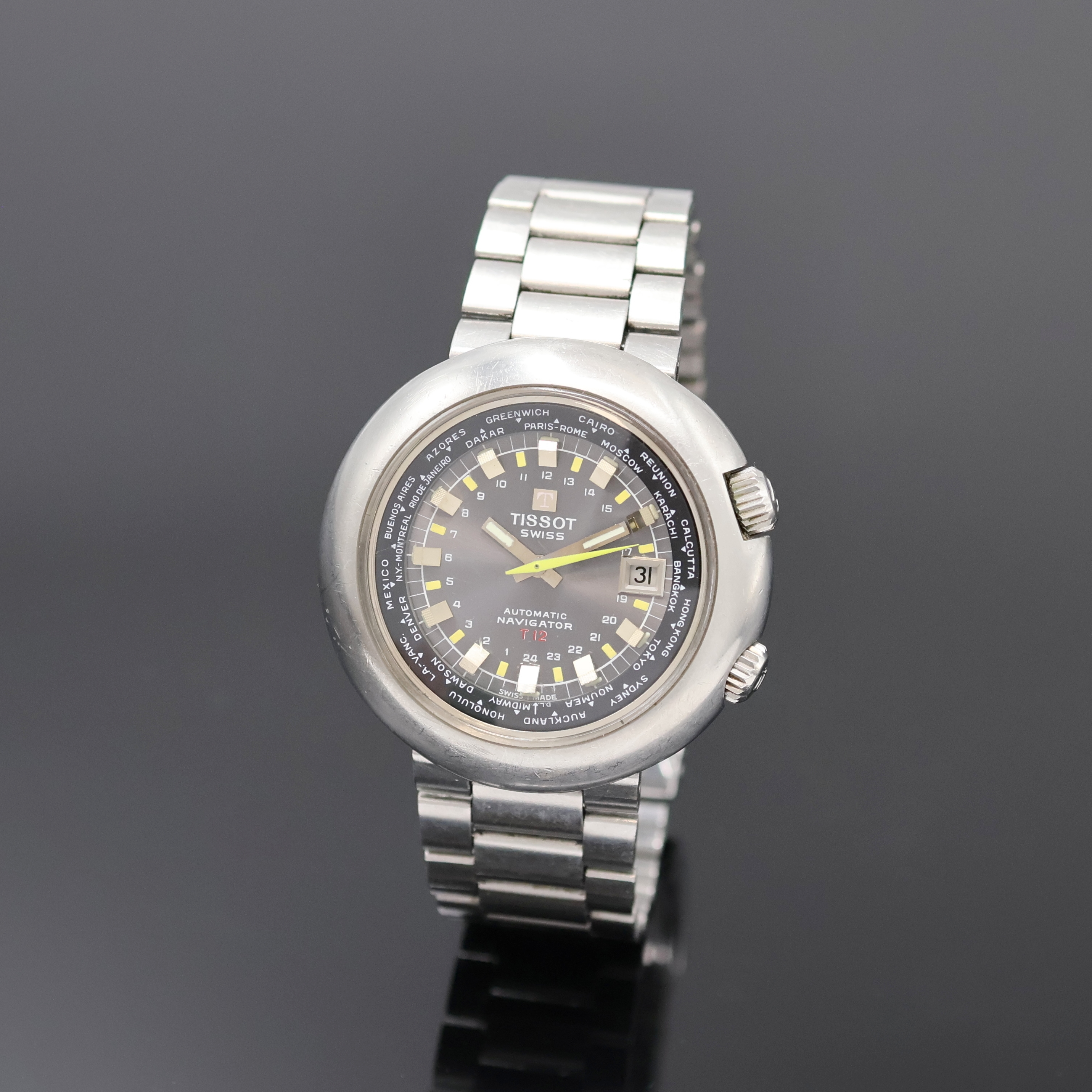 Tissot Navigator Worldtime 4002-1 Gold-plated Silver 1960 | Fine