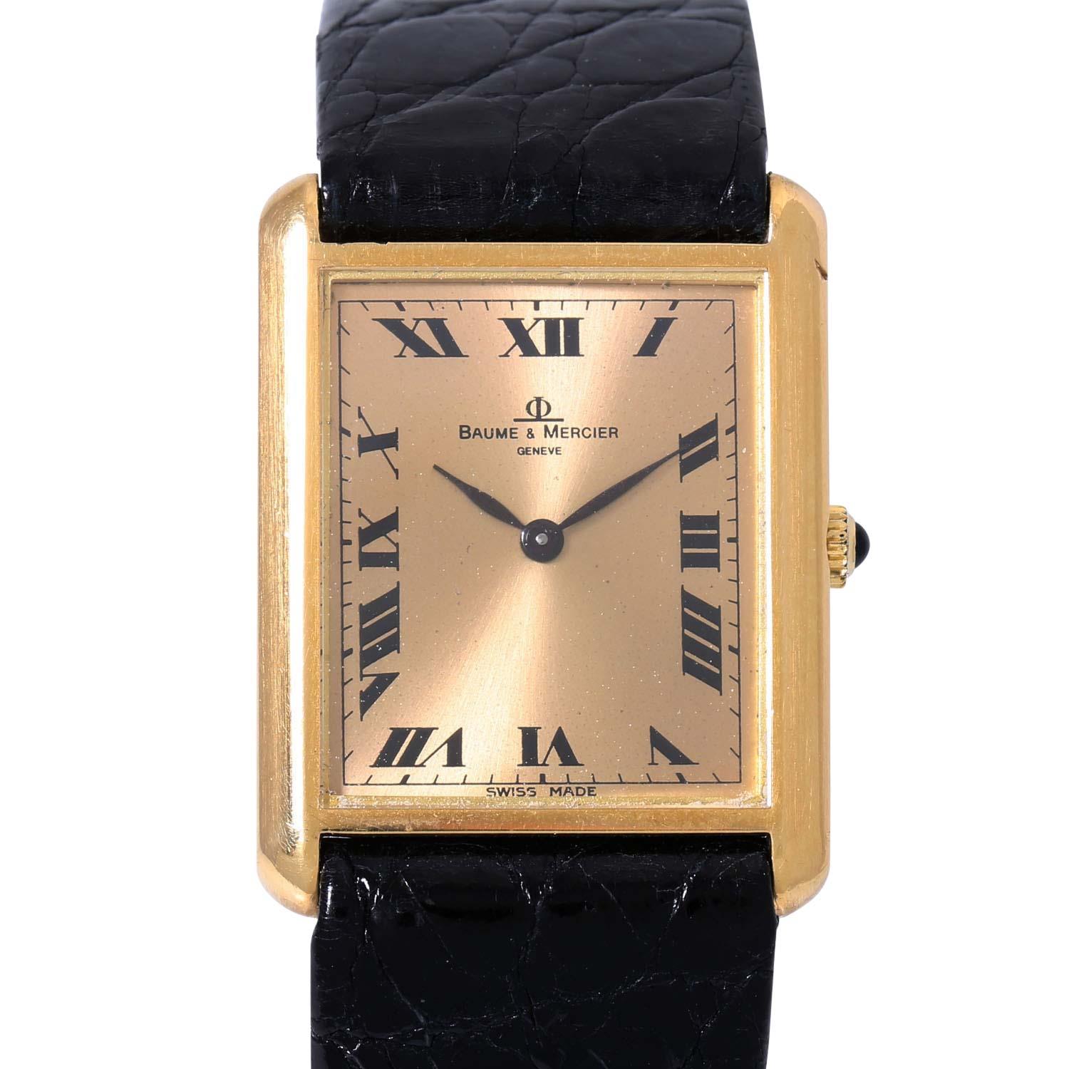 Baume & Mercier Tank 37059 Yellow gold Champagne | Luxury