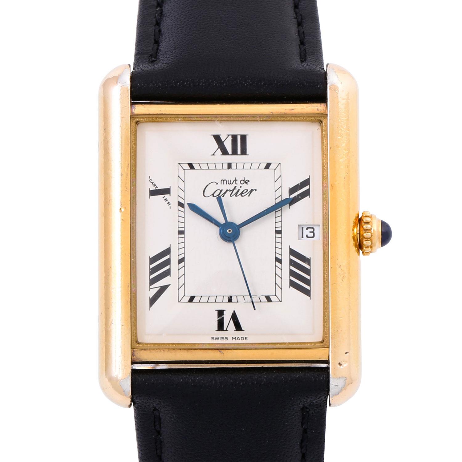 Cartier Tank 2413 34mm Yellow gold White-1