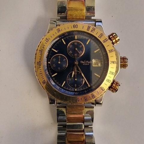 Paul Picot 5155 40mm Yellow gold and Stainless steel Blue