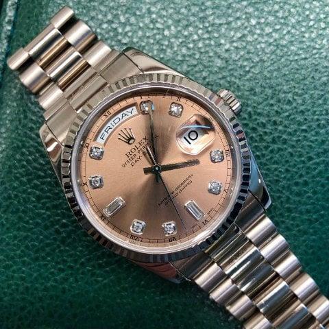 Rolex Day-Date 118239 White gold Silver 2000 Dealer EveryWatch