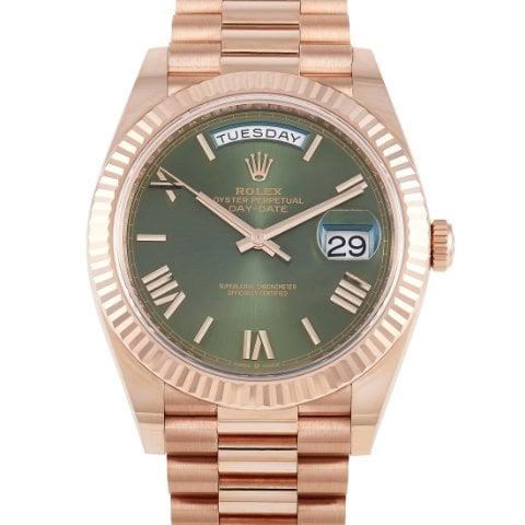 Rolex Day-Date 228235-0025 40mm Rose gold Green