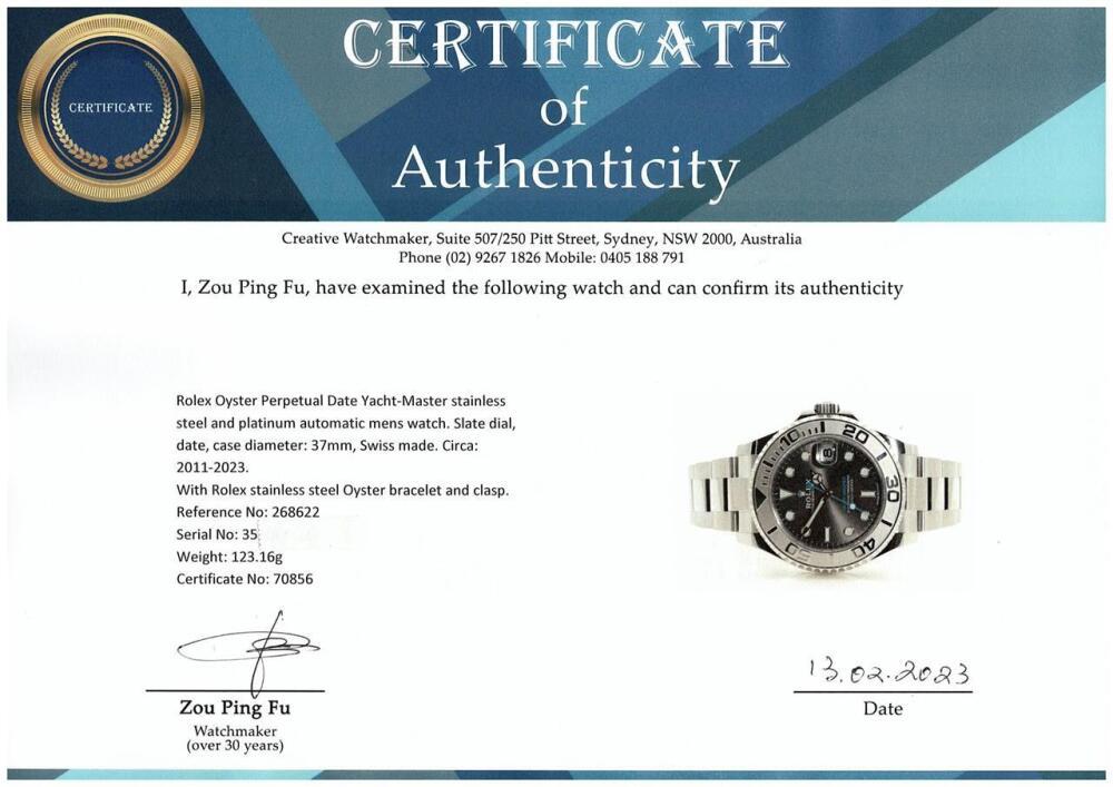 Rolex Yacht-Master 268622 37mm Stainless steel Gray 5