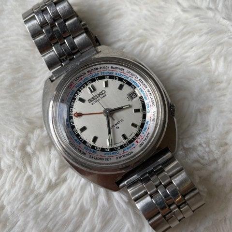 Seiko World Time 6117-6400 41mm Stainless steel Black