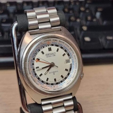 Seiko World Time 6117-6400 41mm Stainless steel Black