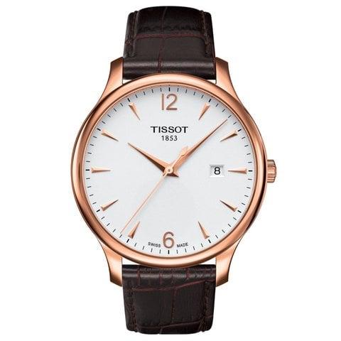 Tissot Tradition T063.610.36.037.00 42mm Rose gold Silver