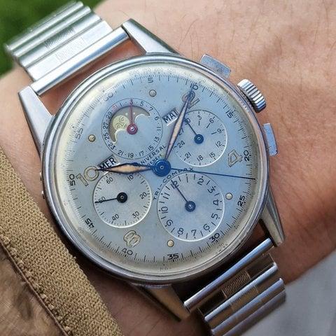 Universal Genève Compax 22258 34.5mm Stainless steel Silver